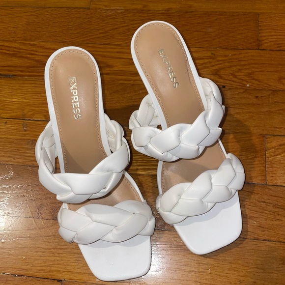 White Braid Heels from Express - Picture 2 of 7